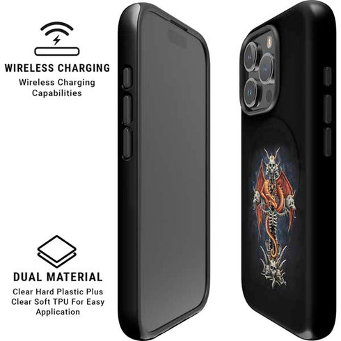 Gothic Dragon & Skull Cross by Sarah Richter iPhone 16 Pro Magsafe Impact Case